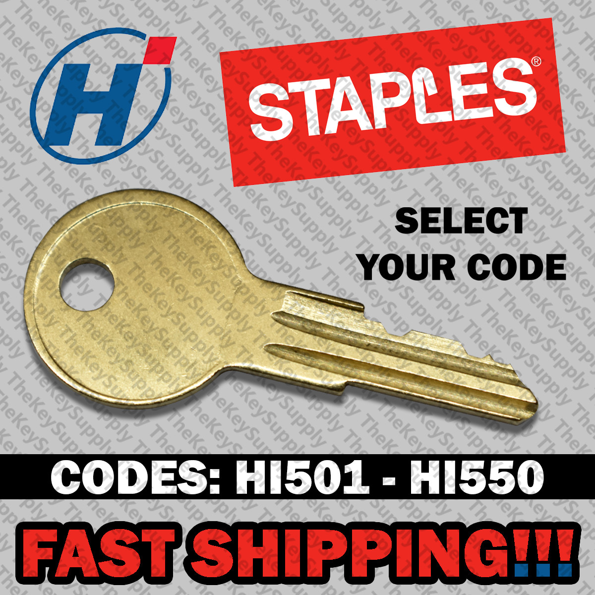 Hirsh File Cabinet Replacement Key Cut to Your Code HI501 - HI550