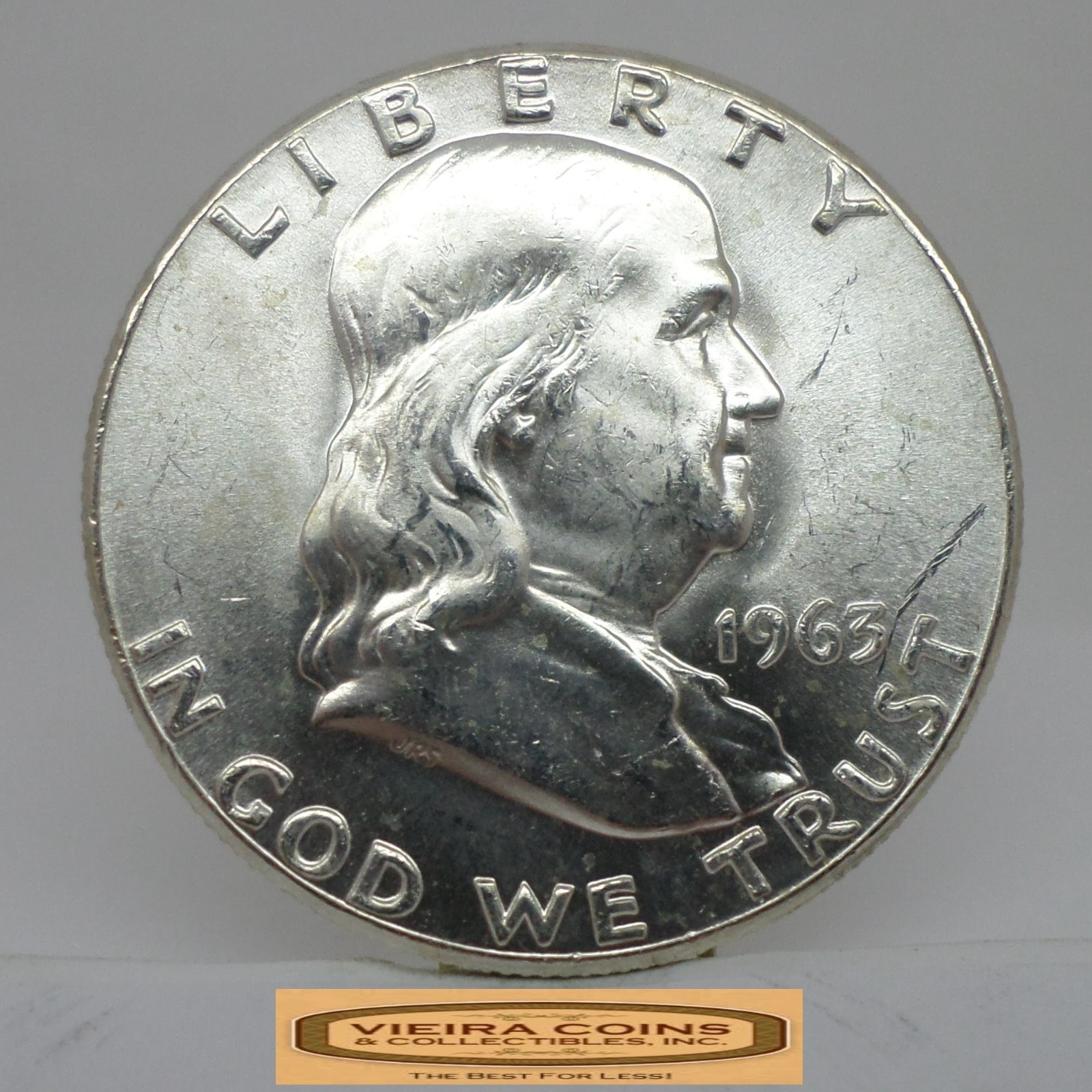 1963 Franklin Half Dollar, 90% Silver, AU - #C57332NQ