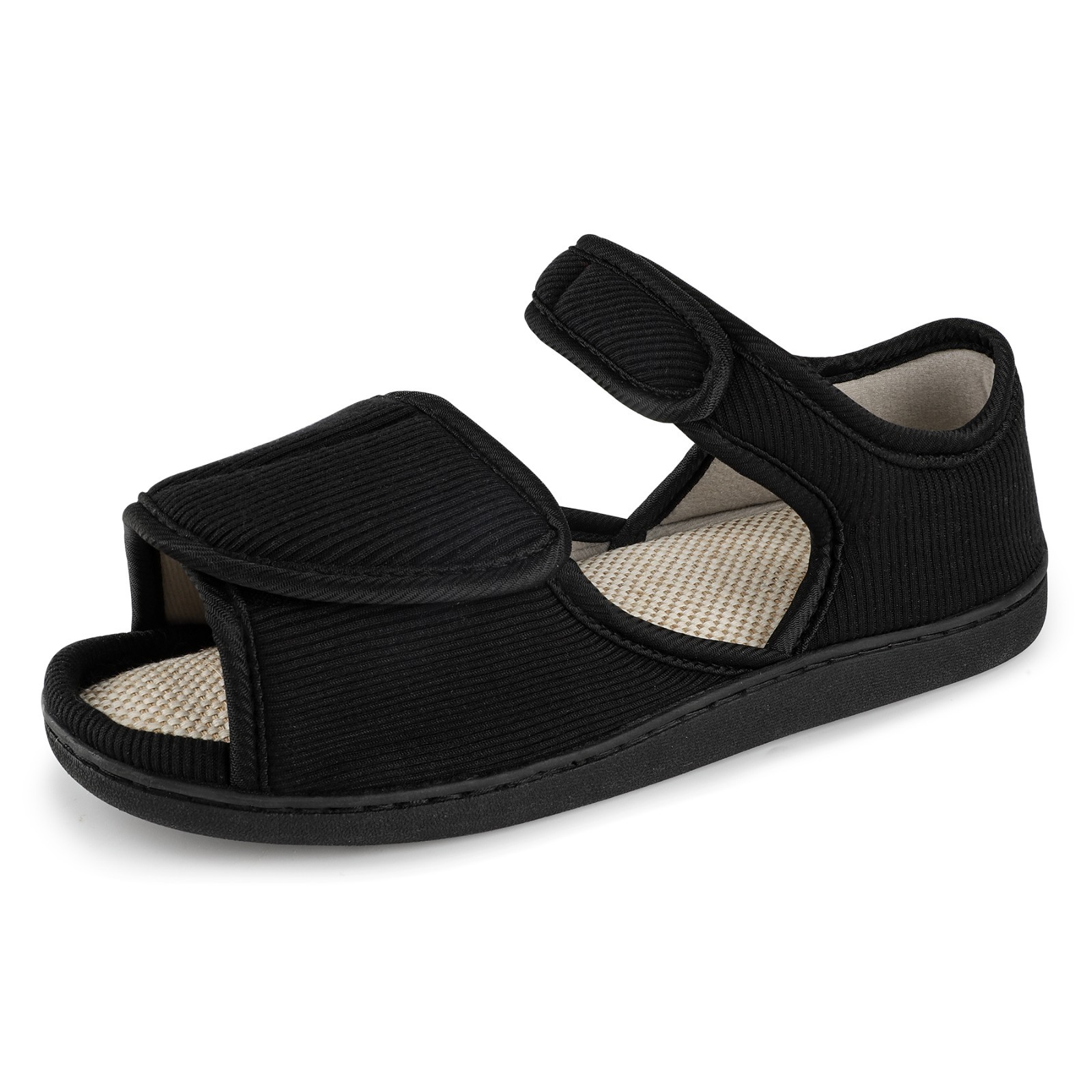 Tiestra Mens Wide Width Diabetic Sandals for Swollen Feet Edema Arthritis Elder