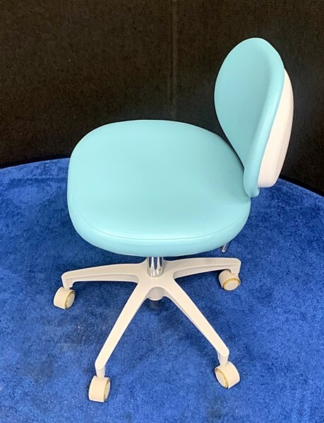 ADEC 1601 Doctor Stool - White / Light Gray - Lagoon Ultraleather