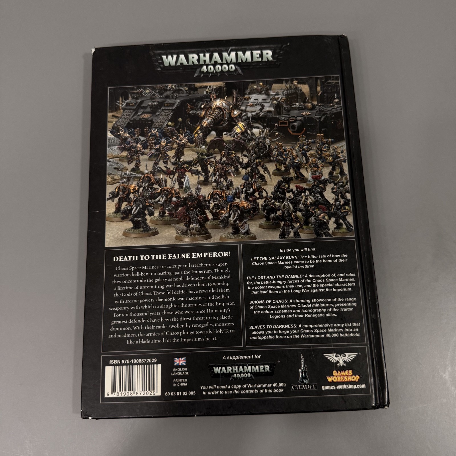 Warhammer 40k, Chaos Space Marines Codex, 6th Edition, 2012 Hardback