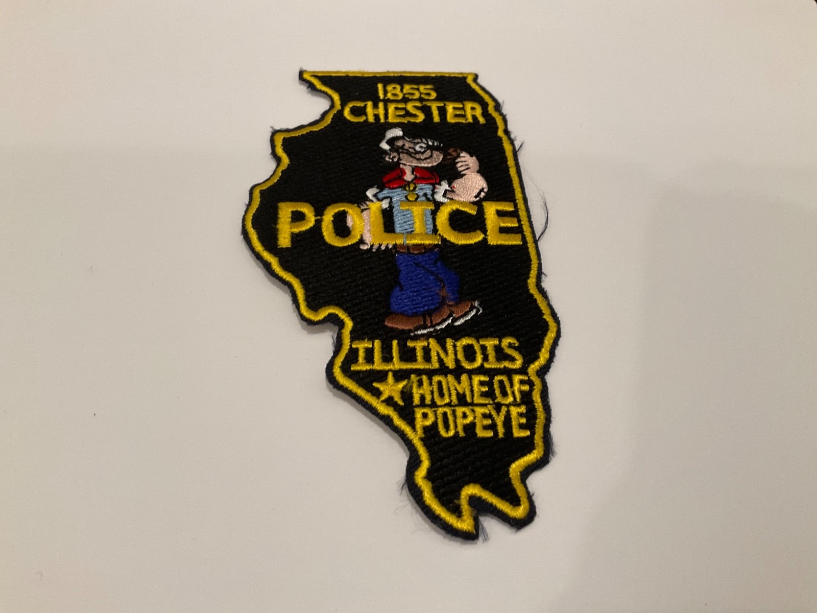 Chester  Police State Illinois IL State Shaped Popeye