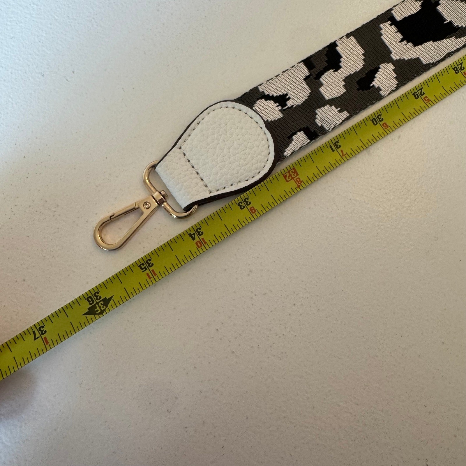 Black White Leopard Print Adjustable Crossbody Strap for Purse 1.5"