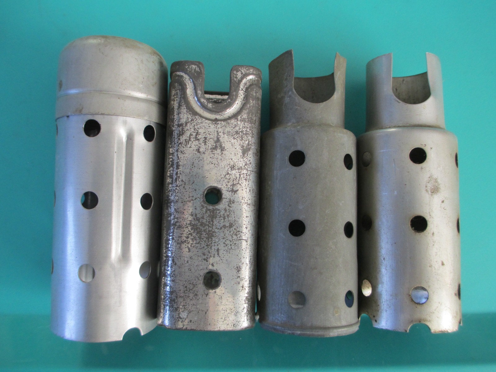 VINTAGE ANTIQUE VACUUM TUBE SHIELDS LOT OF 4