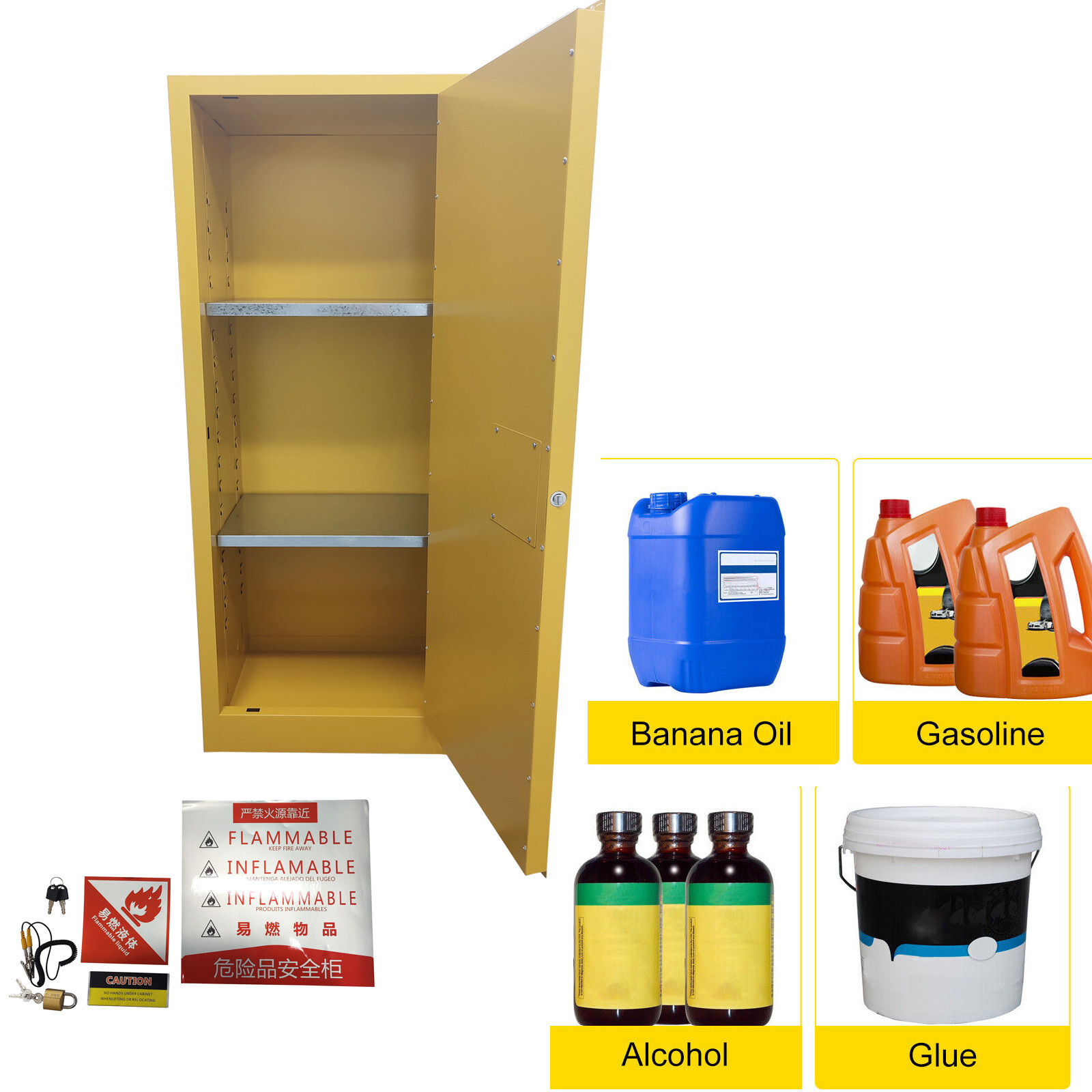 78 Gallon Fireproof Safety Storage Welded Cabinet Bin for Flammable Liquid