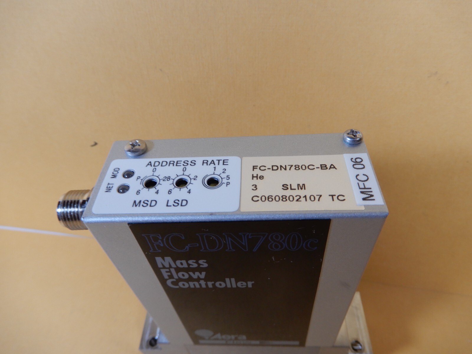 Aera Mass Flow Controller FC-DN780C-BA Helium 3 SLM