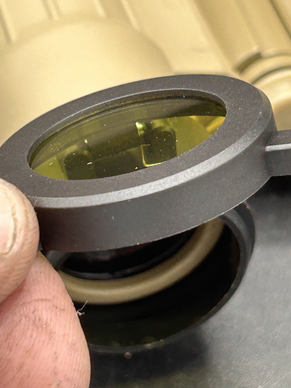 Pair M24 Binocular Objective Lens Flip Up Cover - Yellow