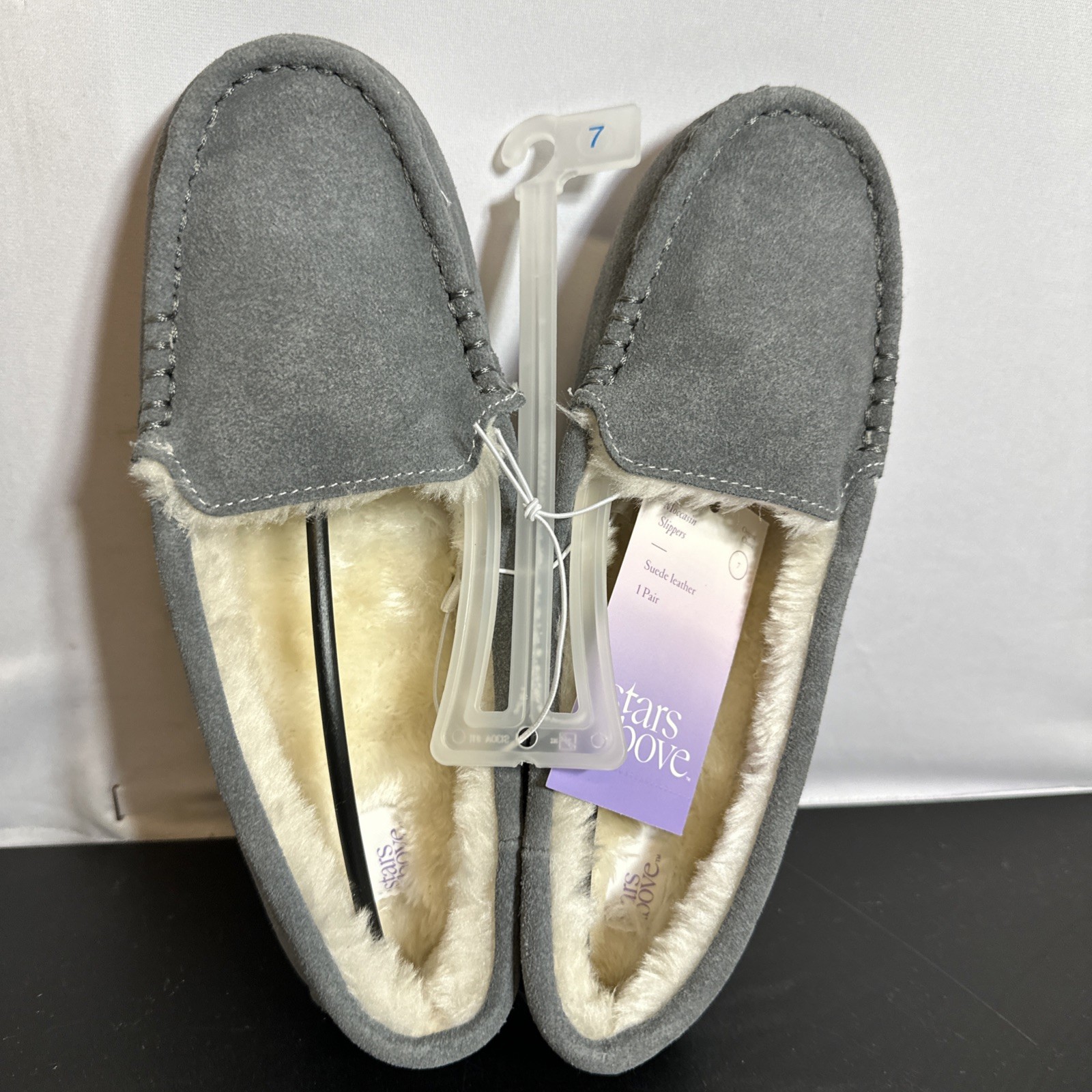 Stars Above Gemma Gray Suede Leather Women's Moccasin Size 7