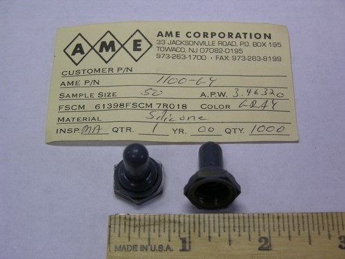 10 AME Corporation 1100-GY Gray Silicon Weatherproof Toggle Switch Boot Seals