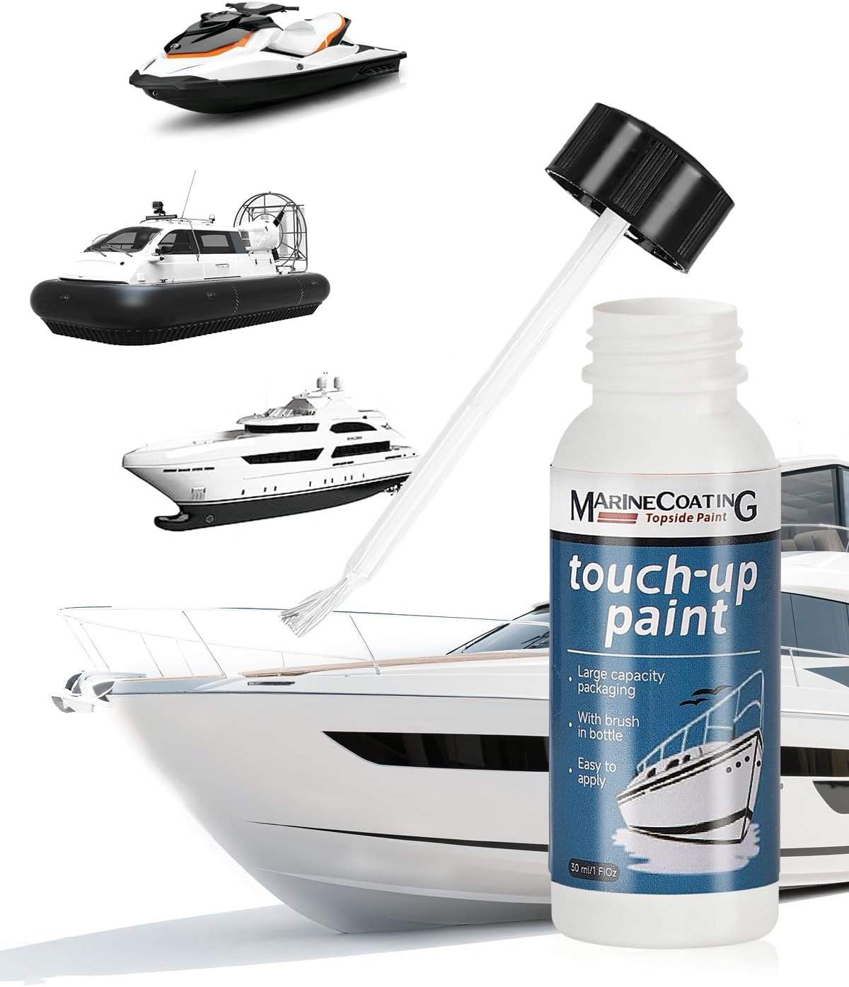Boat Paint White Touch up Pen High-Gloss Marine Topside Bottom Enamel Paint for
