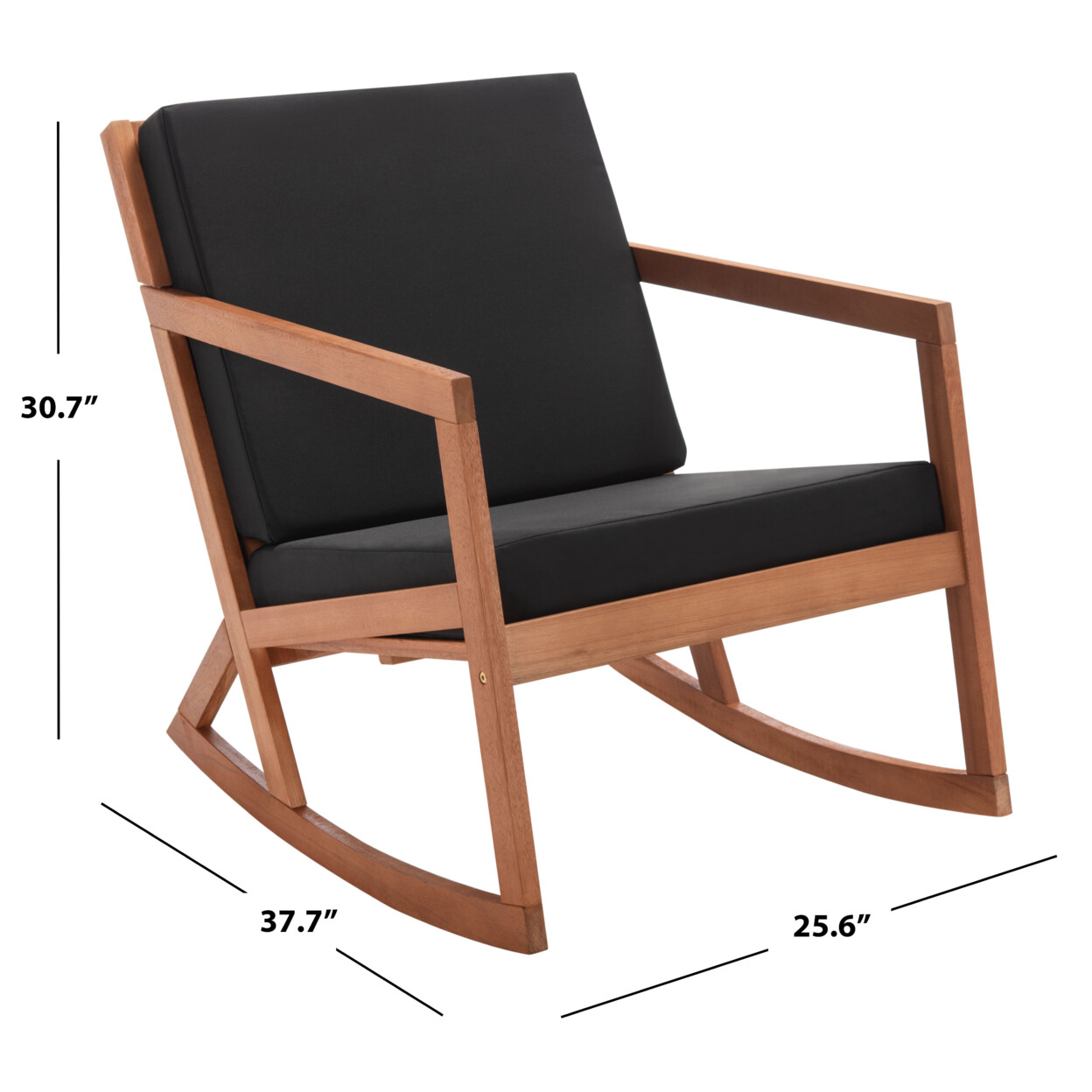 SAFAVIEH Outdoor Collection Vernon Rocking Chair | Natural/Black |