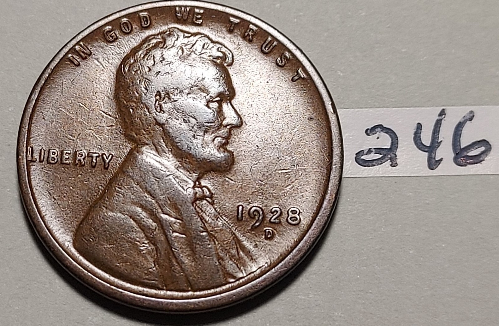 1928-D Lincoln Wheat Cent VERY FINE #246