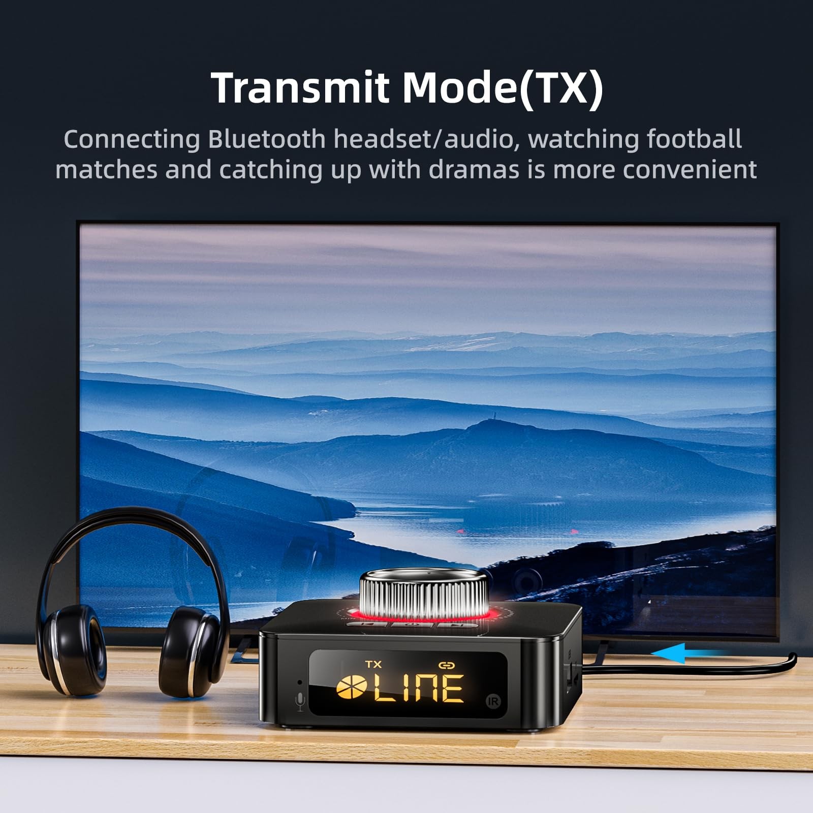 MOREGAX 5.0 Bluetooth Audio Receiver Transmitter, Wireless Small, Black