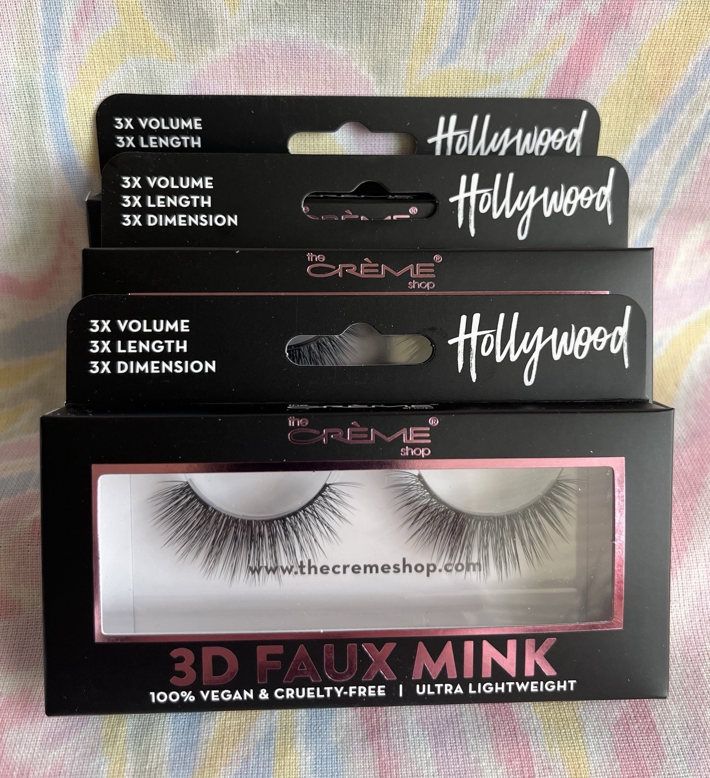 THE CREME SHOP Flexible Fit 3D Faux Mink Lash Lightweight New  3 boxes HOLLYWOOD