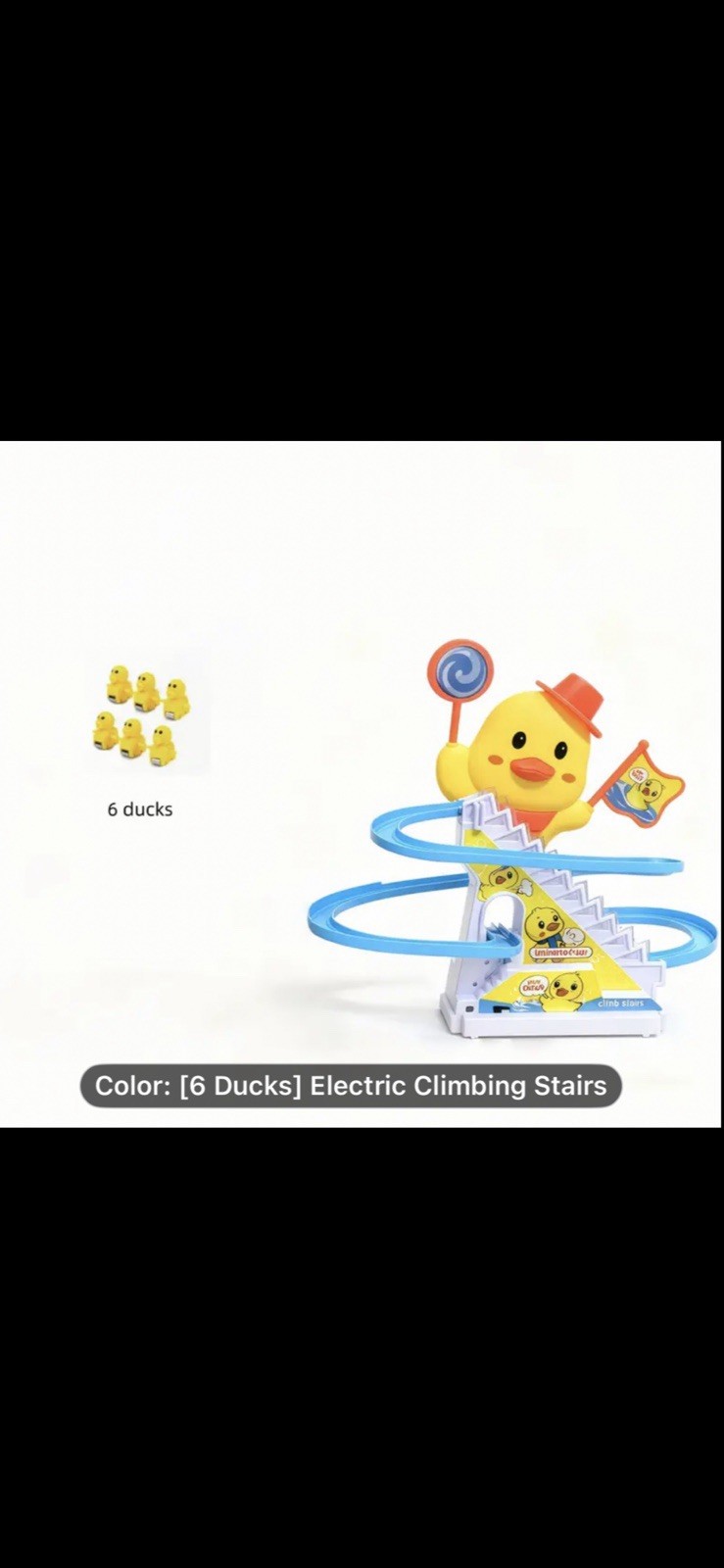 Duck Climbing Stairs Electric Duck Slide Toy with LED Lights and Music 6 Pcs