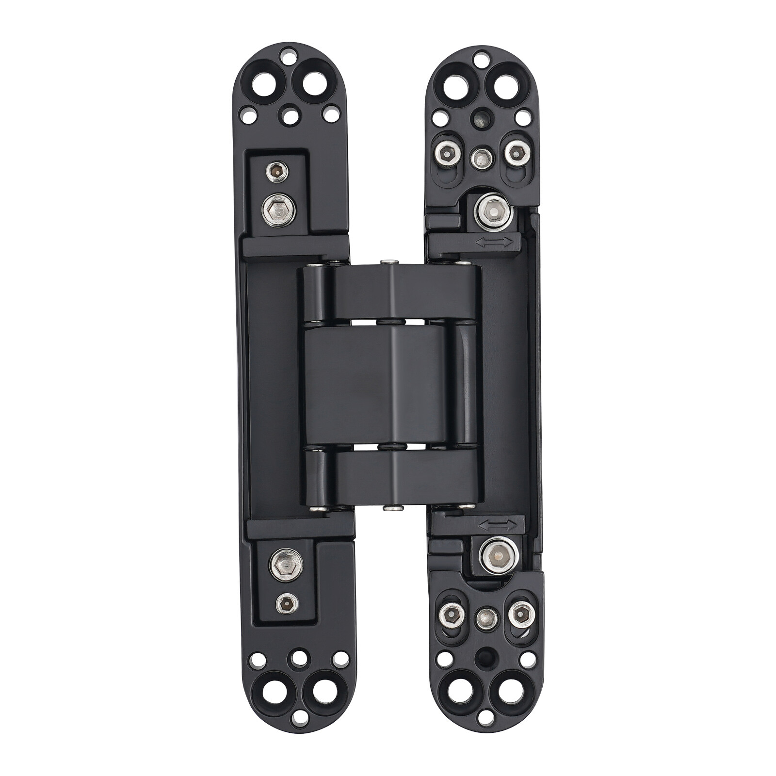 2-Pack 6'' Black Hidden Door Hinges Heavy Duty Zinc Alloy Hinges Concealed Hinge