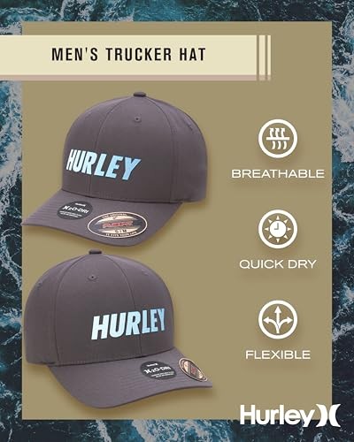 Men's Trucker Hat - H2O-Dri Stretch Curved Bill Small-Medium Anthracite