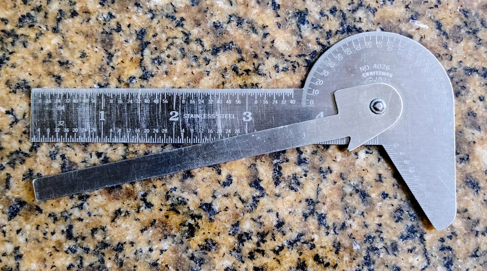 🗽 CRAFTSMAN NO4026 RULE GAGE PROTRACTOR DRILL POINT CENTER EXCELLENT CONDITION