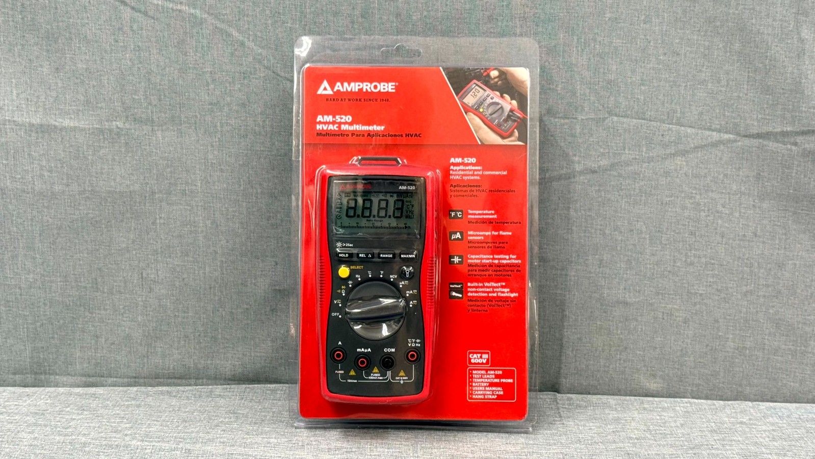 Amprobe AM-520 Amprobe logo Auto/Manual Ranging HVAC Digital Multimeter