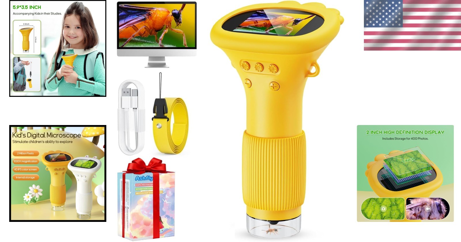 Interactive 1000X Microscope for Kids - Engage & Inspire Curious Minds Ages 3-12