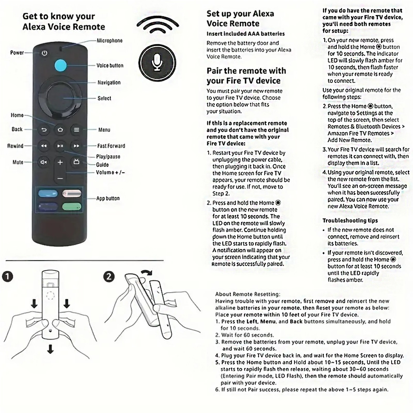 FIRE STICK TV REPLACEMENT REMOTE CONTROL ALEXA VOICE PRIME 4K LITE Max