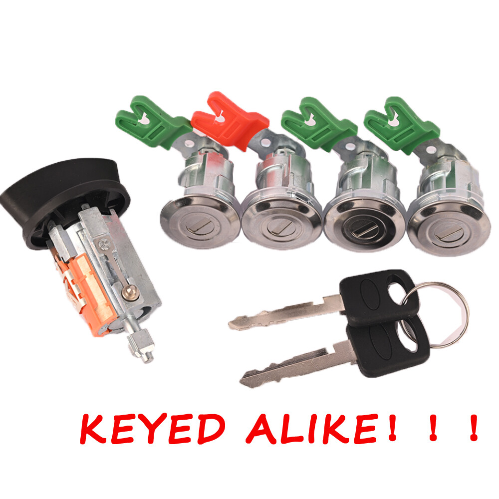 Ignition Switch & Door Lock Cylinder W/Clips For Ford E Series Van E150 250 350