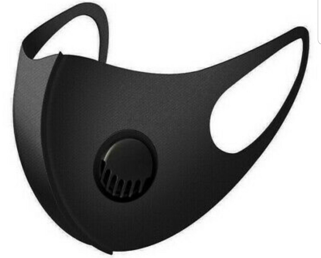 2 Black Fashion Mask with valve
