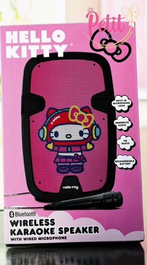 Hello Kitty Bluetooth Wireless Karaoke Speaker with Wired Microphone