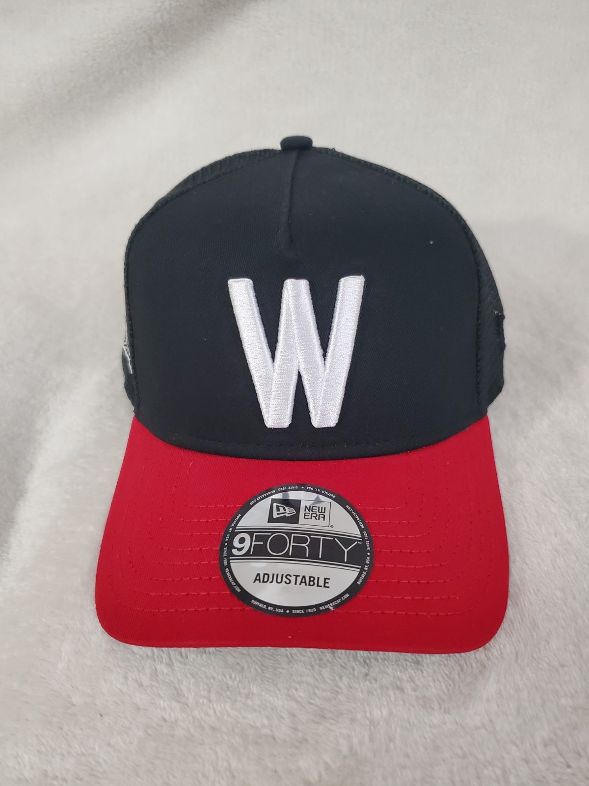 NEW ERA 9 FORTY MLB WASHINGTON SENATORS SNAPBACK TRUCKER MENS HAT BLACK RED NEW
