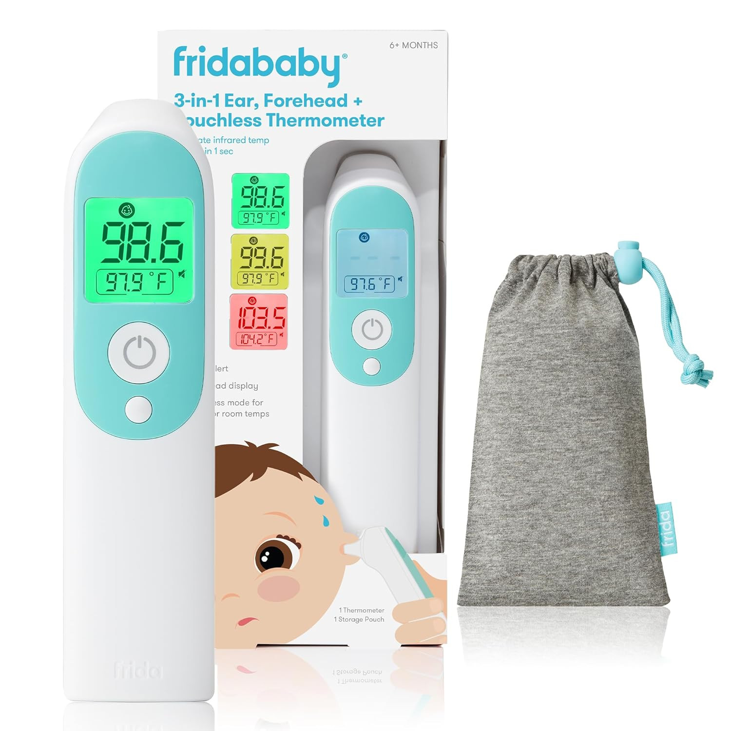 Thermometer, 3-In-1 Infrared Thermometer for Ear, Forehead & Touchless, Fever Th