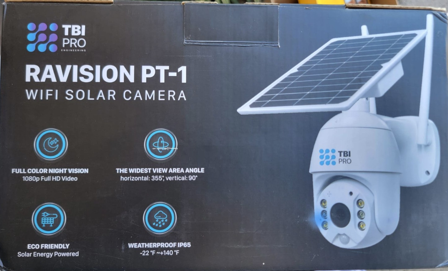 1080P PTZ Solar Security Camera Outdoor 355° Wireless WiFi Solar Camera