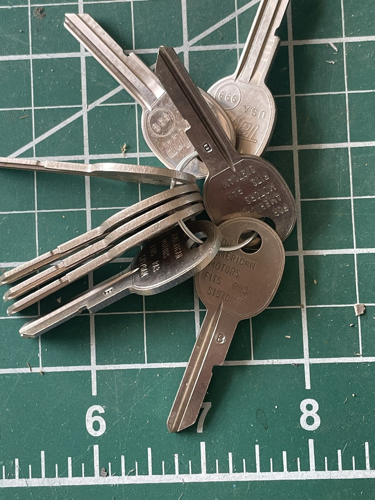 9 99b  B Key Blanks Brass Uncut Lock Locksmith Vintage Gm