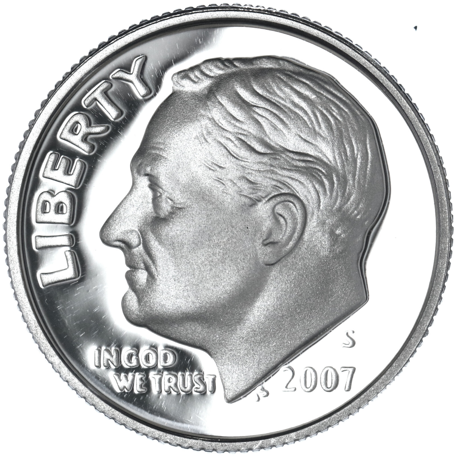 2007 S Roosevelt Dime Gem DCam Proof 90% Silver