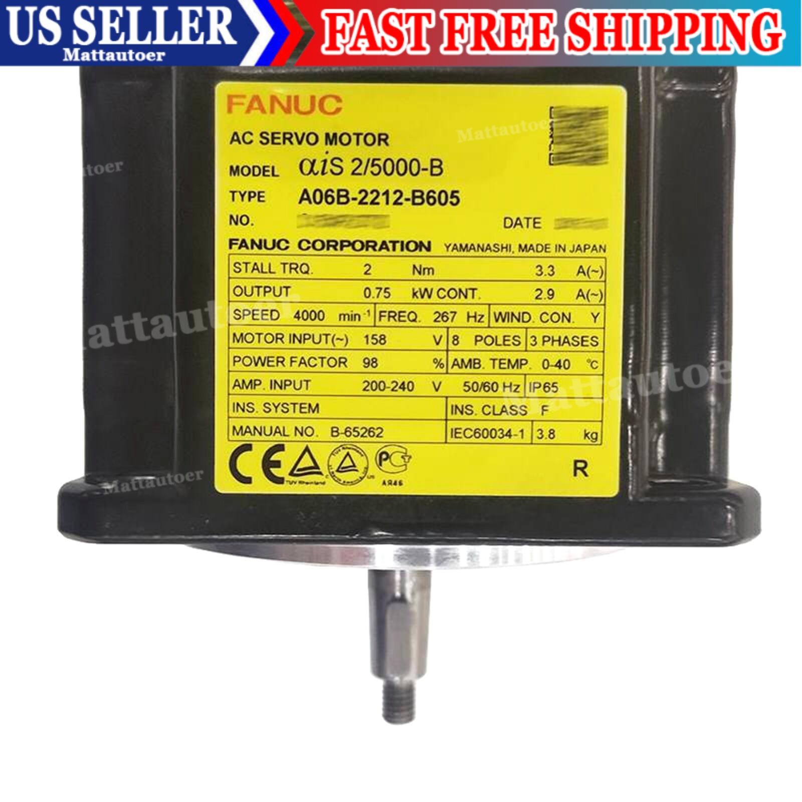 NEW FANUC A06B-2212-B605 Servo Motor