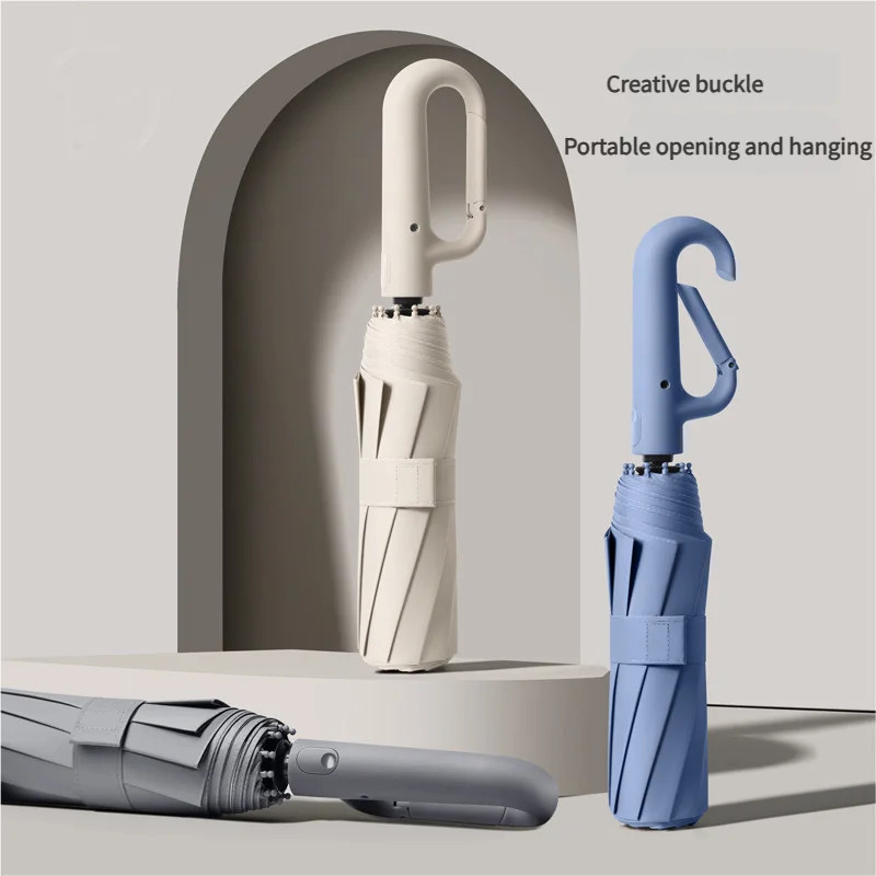 Unisex Large Automatic Umbrella Portable Windproof UV Protection Thick Durable w