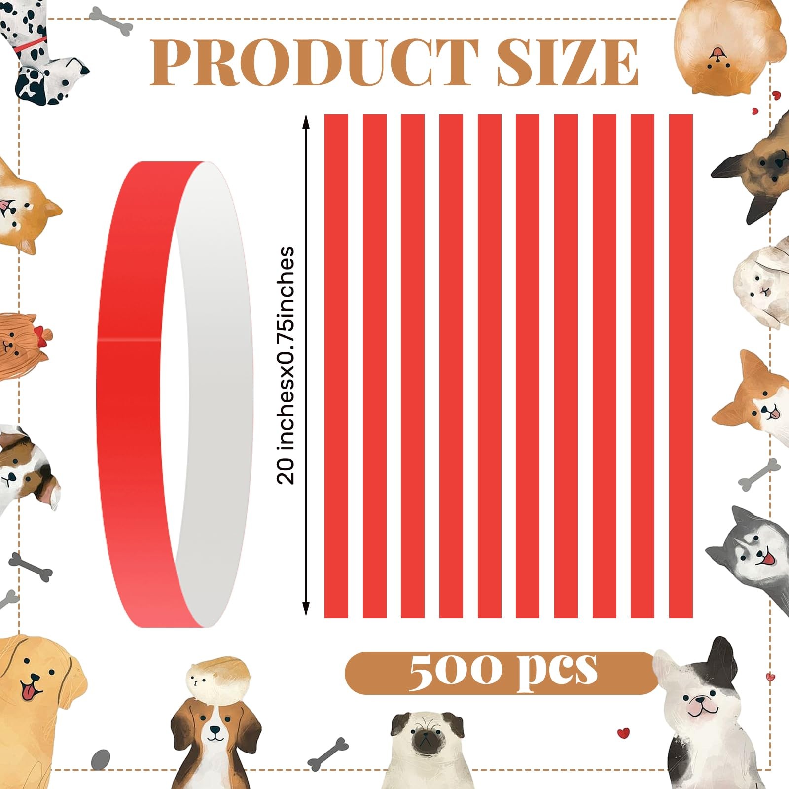 500 Count 20inch Adjustable Paper Dog Collars with Tear Resistant Waterproof ...