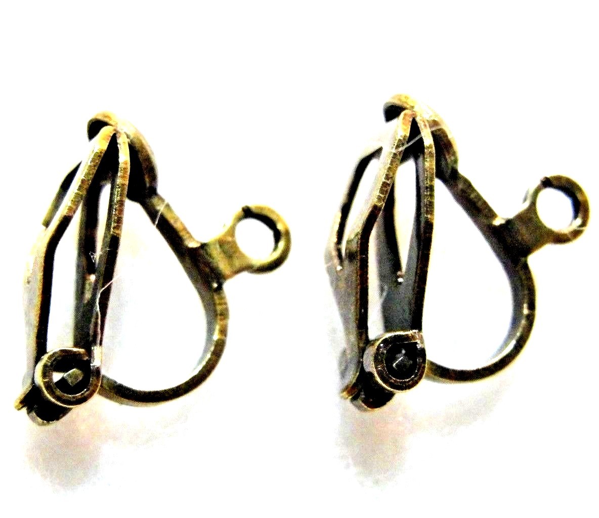 100Pcs. WHOLESALE Antique Bronze CLIP-ON Earring Hooks Tibetan Earwires Q0699