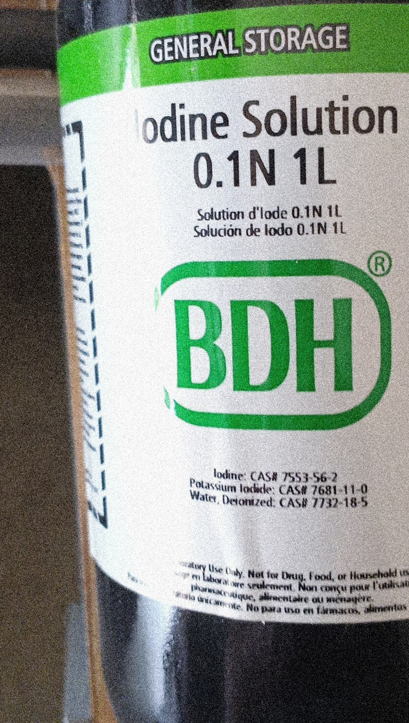 BDH Iodine Solution 0.1N 1L Skin Antiseptic with Iodine, Potassium Iodide