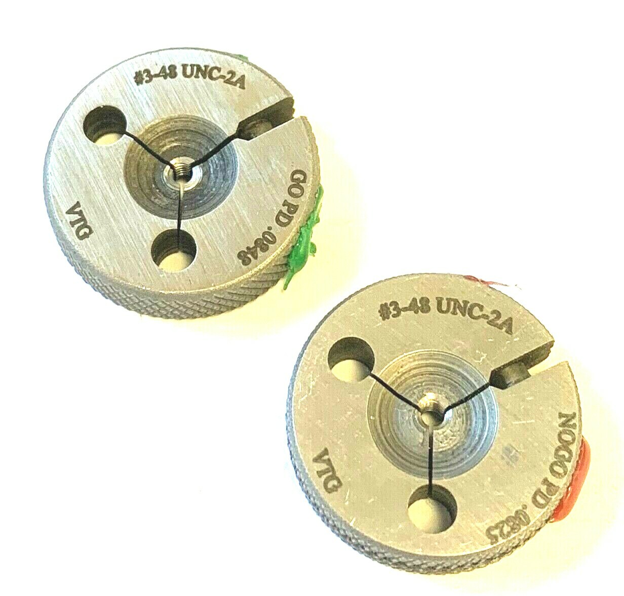 #3-48 THREADED RING GAGE UNC CLASS 2A GO AND NO GO SET - VERMONT #361107550