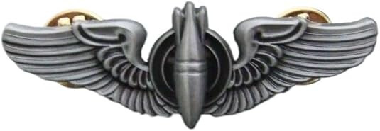 WWII US ARMY AIR FORCES BOMBARDIER BADGE WINGS PINBACK 2.0'' REGULATION SIZE