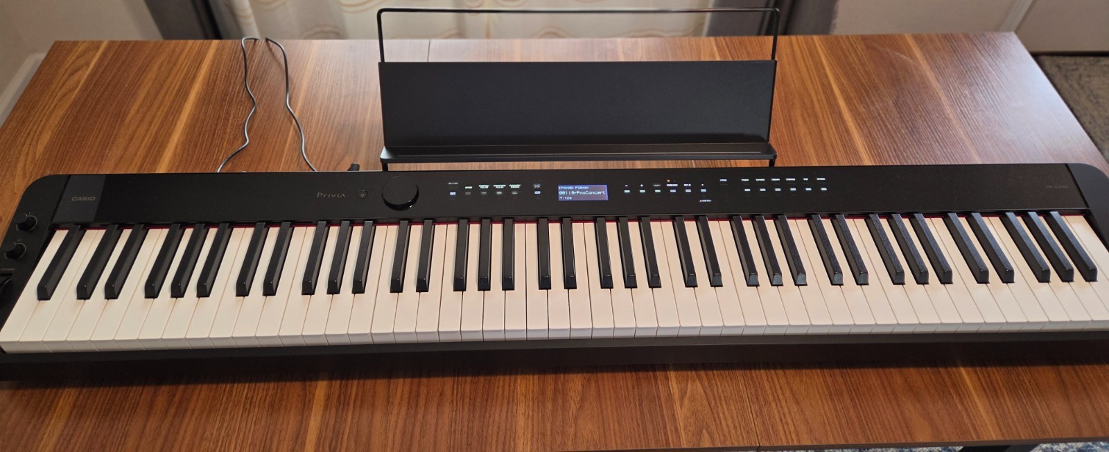 Casio Privia PX-S3100 88 weighted keys-Digital Piano-Black-sheet stand and pedal