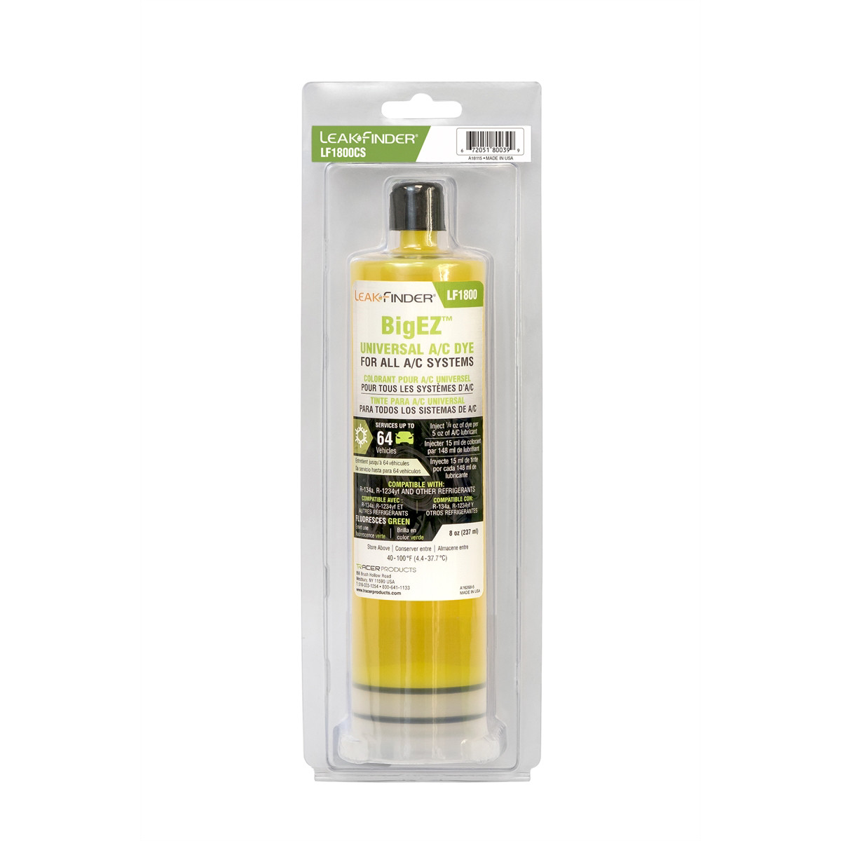 Tracer Products 1EA 8-oz (237 ml) Universal BigEZ A/C dye LF1800CS