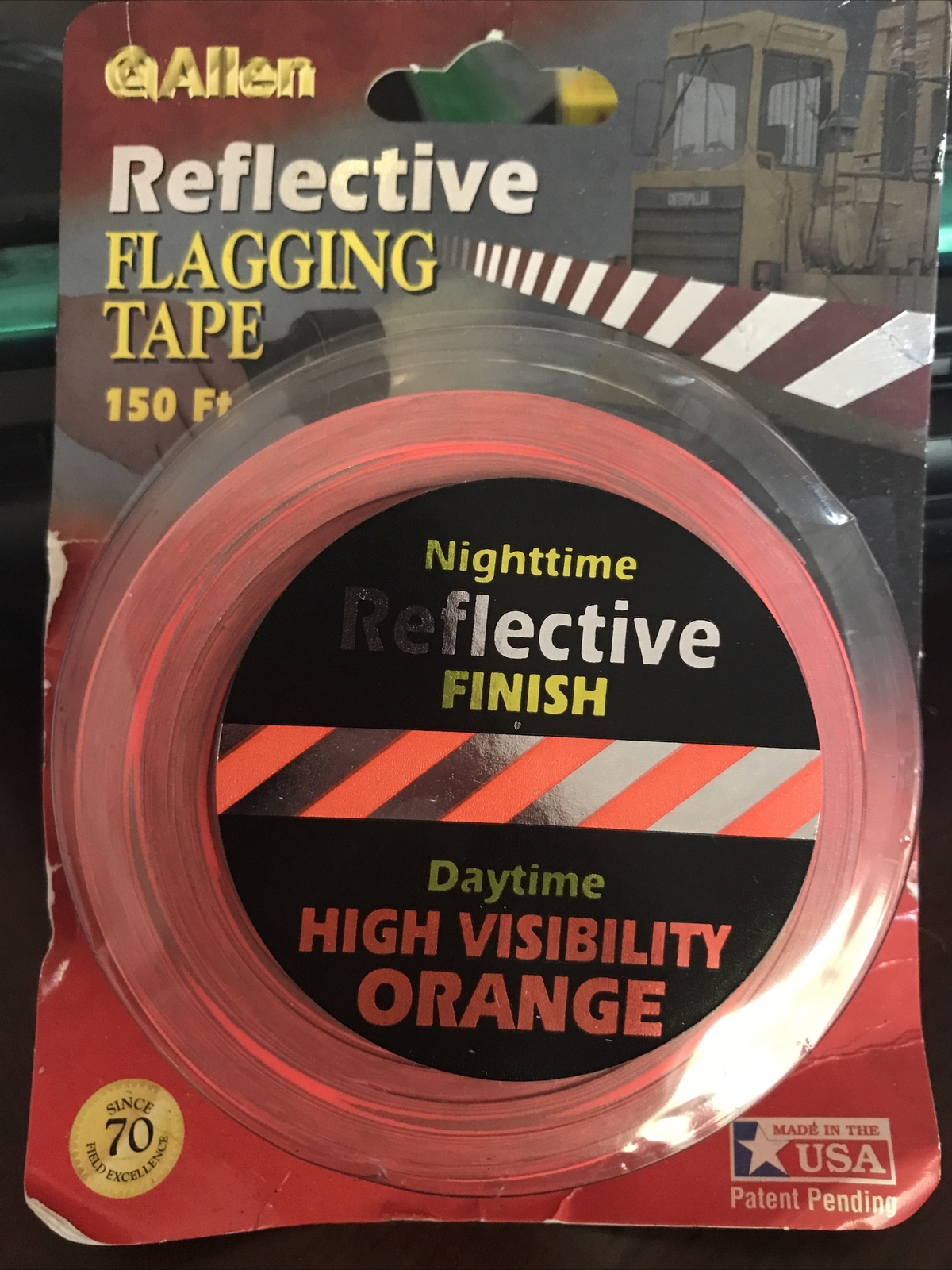 Allen Reflective Flagging Tape 150 Ft. Nightime Reflective Finish Daytime High