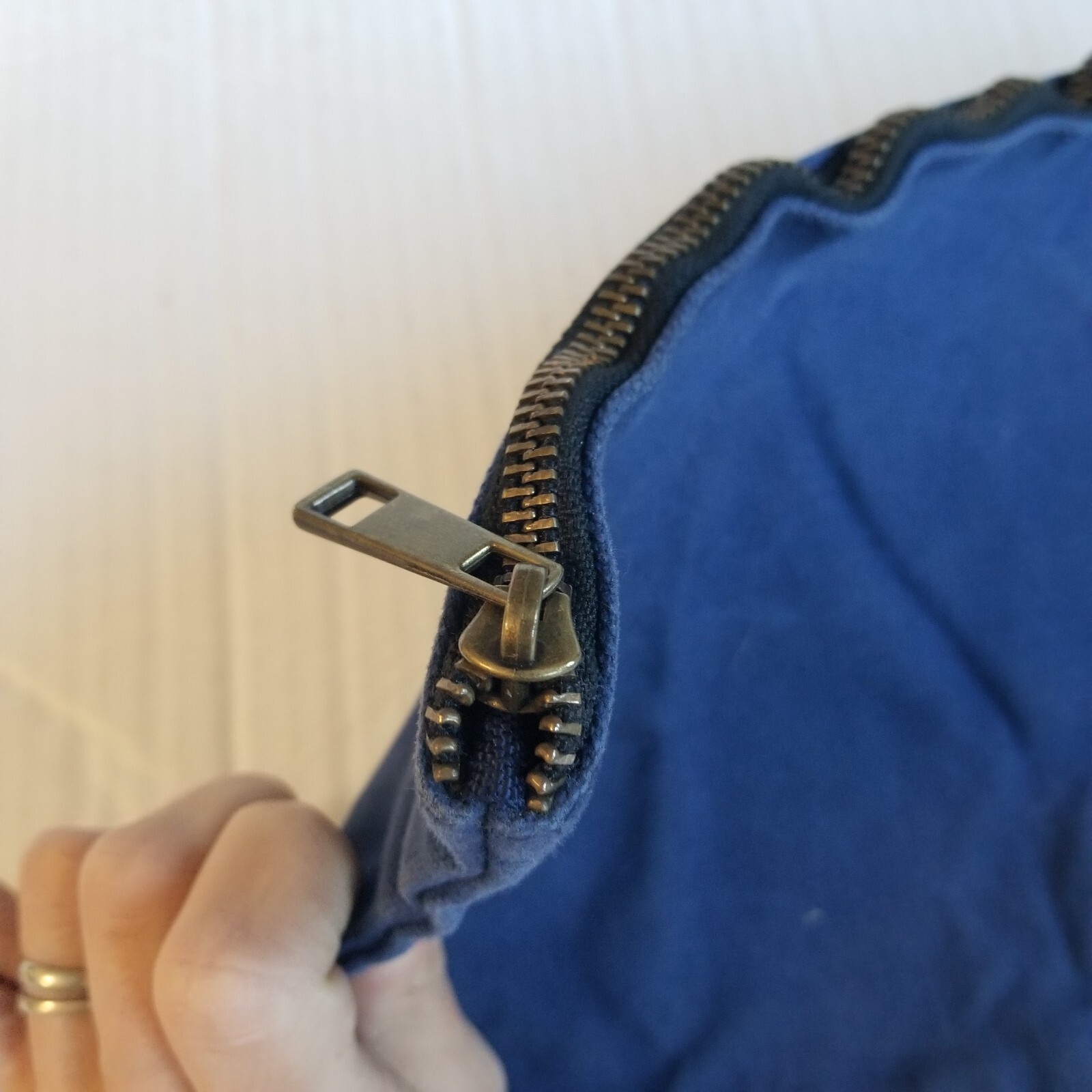 Readywares Supply Co Blue Canvas Small Zipper Pouch 7x10
