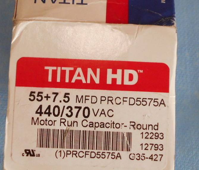 PRCFD5575A Motor Run Capacitor 55/7.5 MFD, 440V, Round