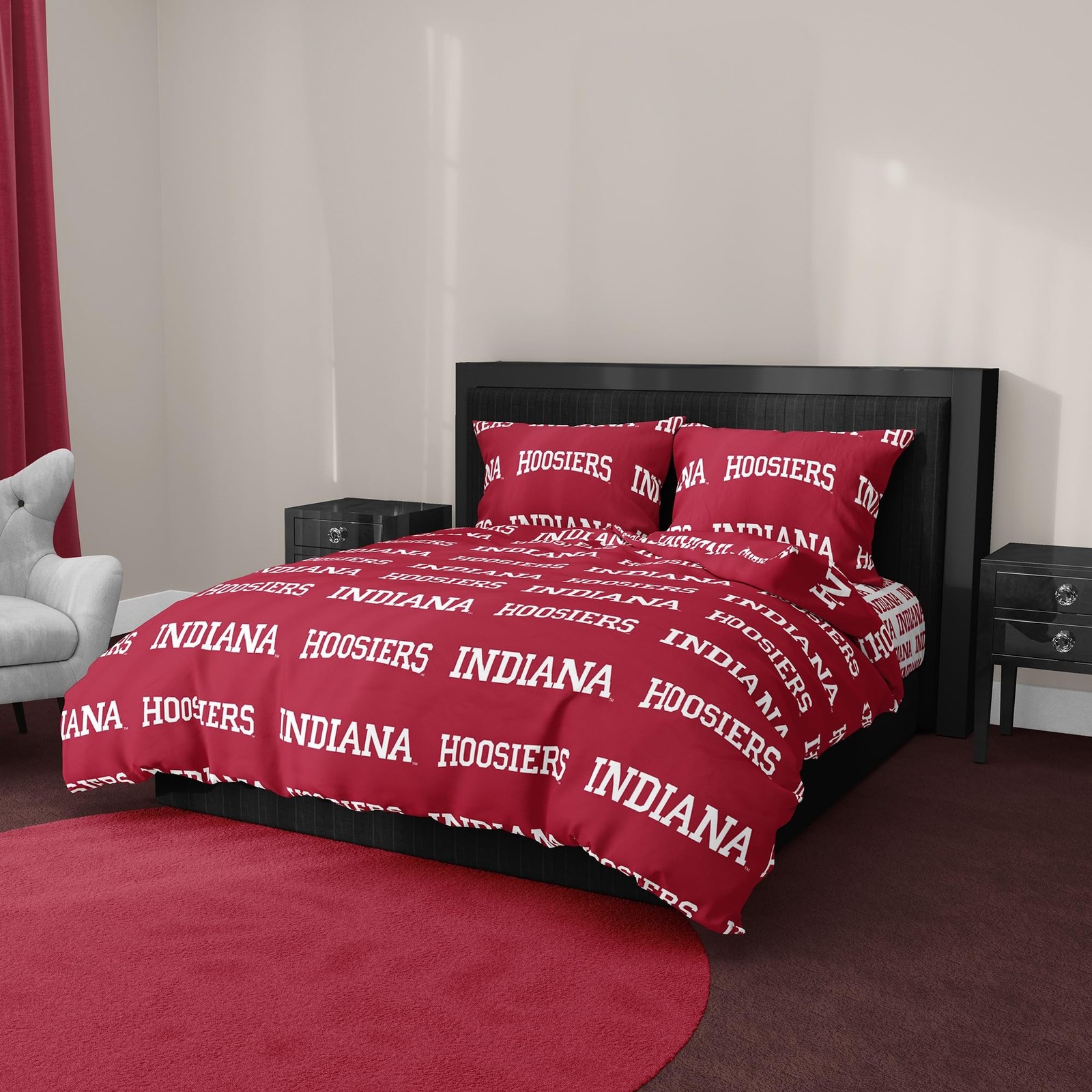 Northwest NCAA Indiana Hoosiers Unisex-Adult Bed in a Bag Set, Queen, Rotary