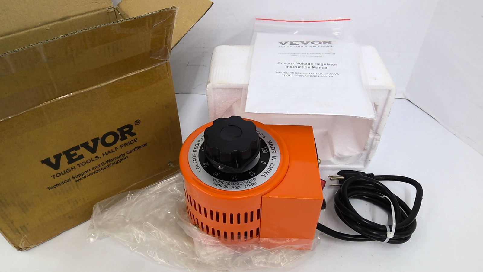 Vevor TDGC2-500VA Contact Voltage Regulator 120V 60HZ 3.84A