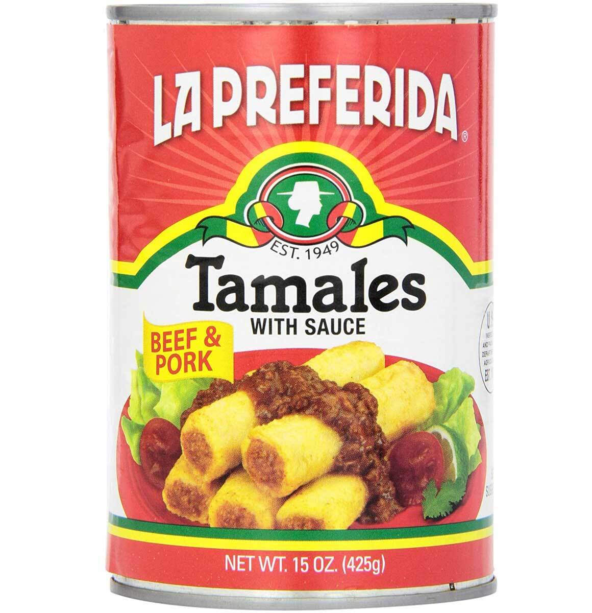 La Preferida Tamales With Sauce Beef and Pork - 15 Oz - Pack of 24