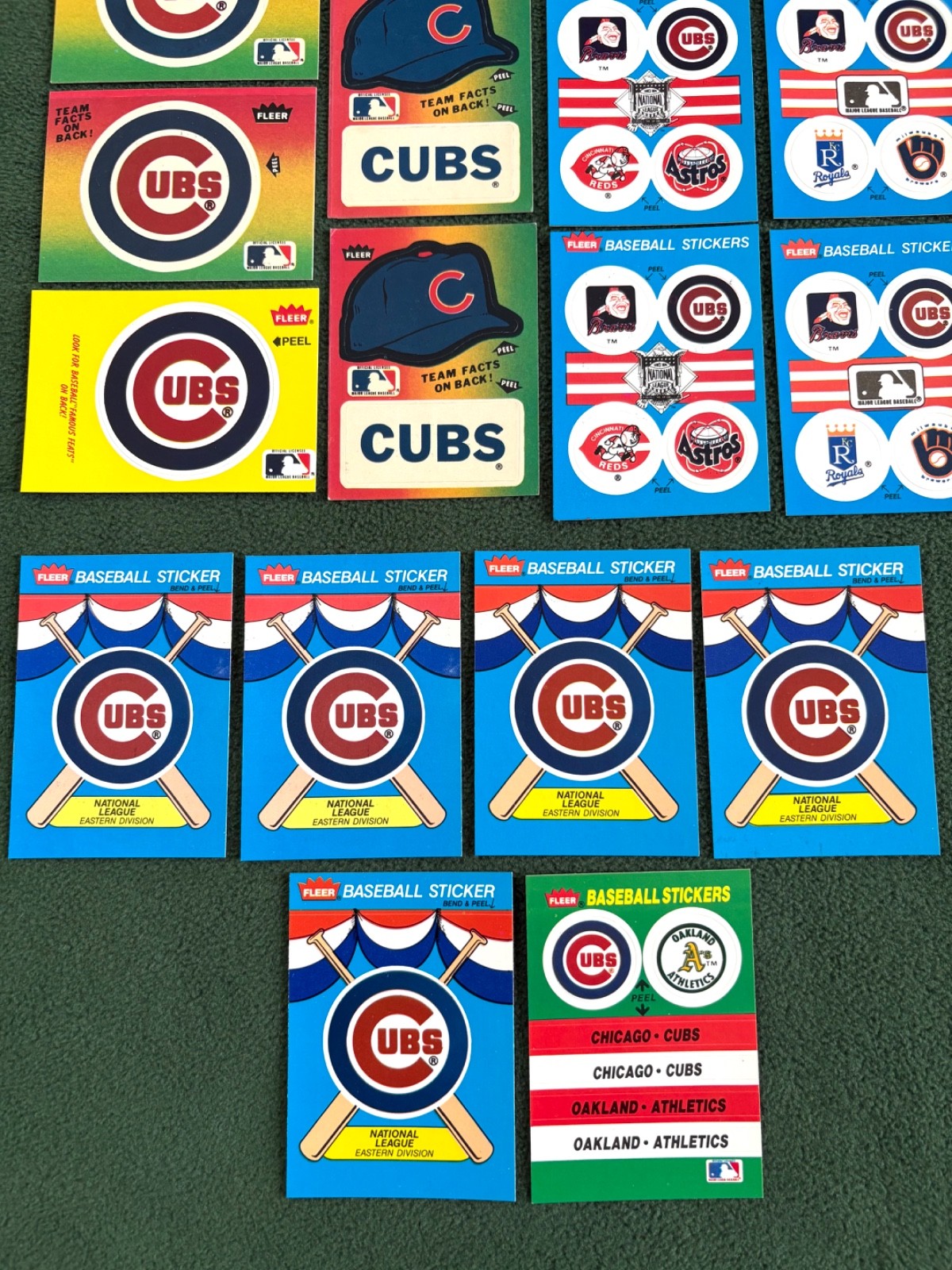 22 Vintage Chicago Cubs Fleer Baseball Logo Stickers 80's