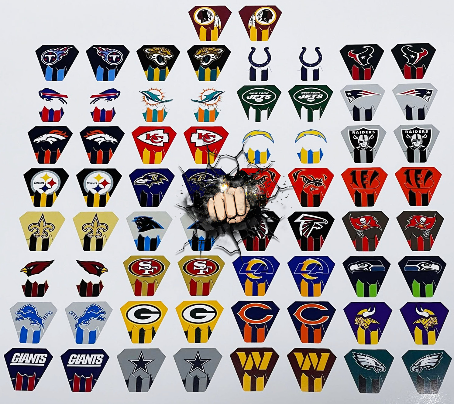 Full Size Custom Team Helmet Visor Clips ( Not 3D printed ) **No Lines**